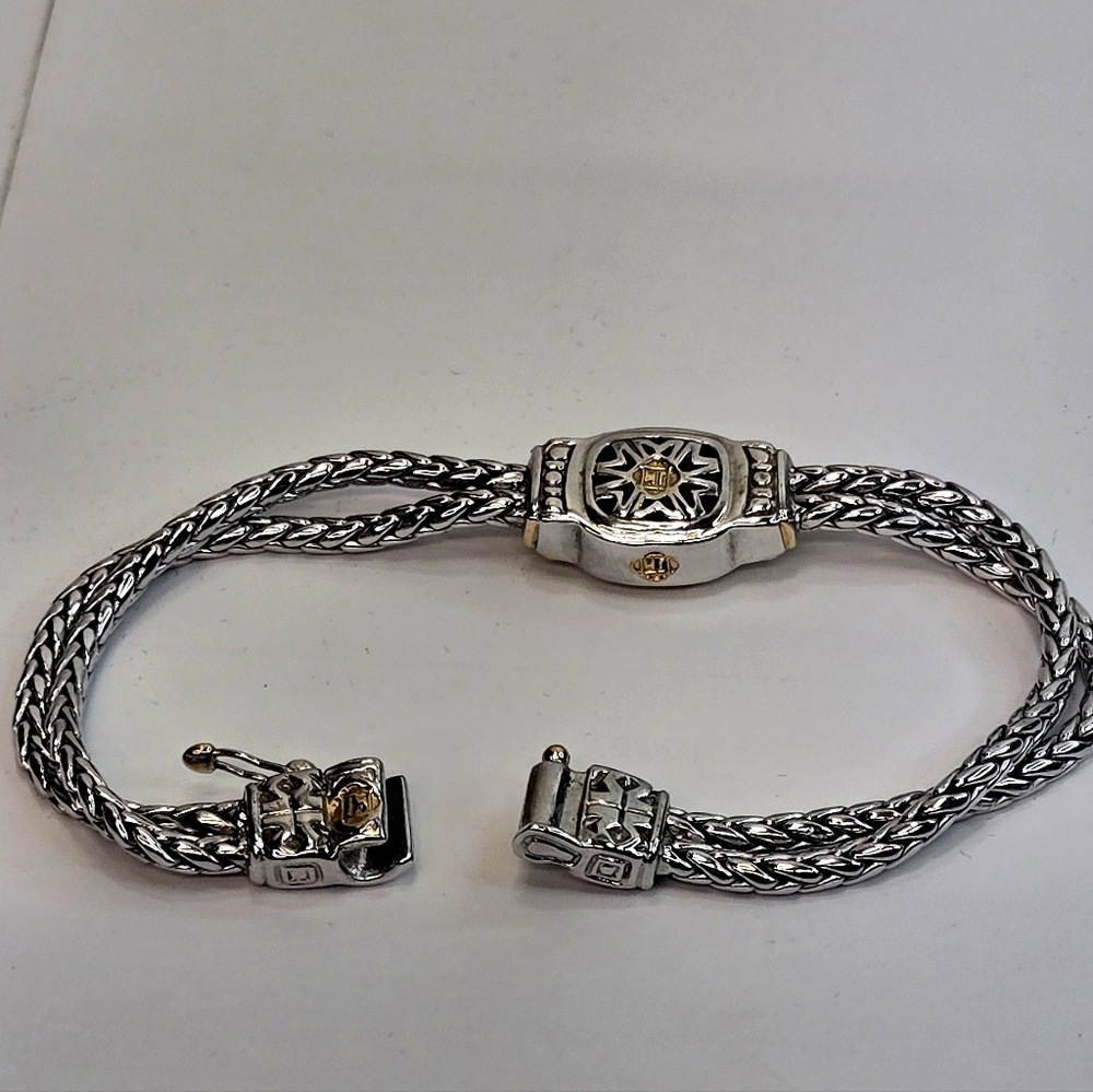John Medeiros Sophisticated Silver and Gold Women's Bracelet - Picture 5 of 11